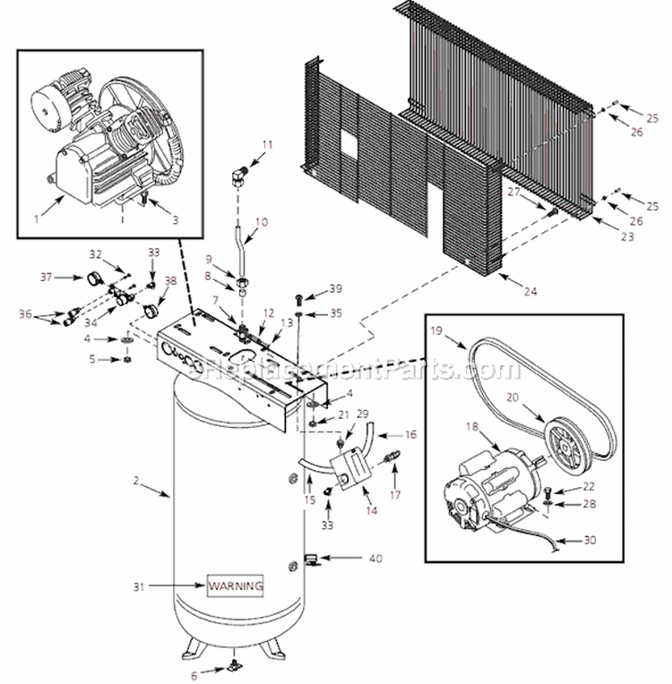 Page A Diagram and Parts List for HS781004 2007 Campbell Hausfeld Compressor